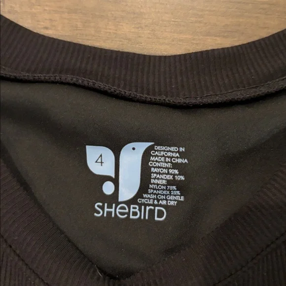 Shebird Aspen Long Sleeve Ribbed Knit Bra Top Sz 4/M - Picture 7 of 10